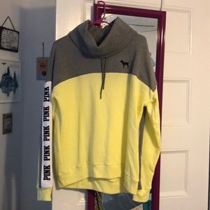 Yellow Cowl Neck VS Pink Sweatshirt